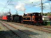 W192 and K92 arrive at the station. W192 was the first loco ever built by NZR in 1889(!)